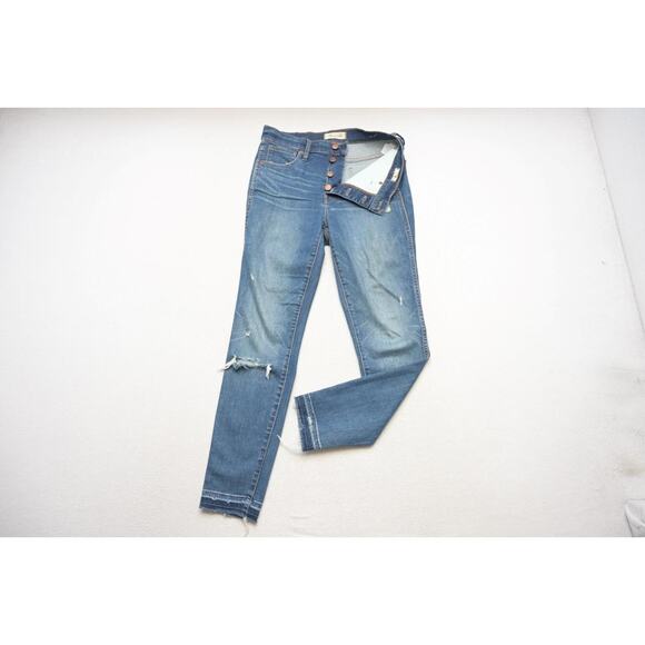 Madewell 10" High Rise Skinny Jeans Stretch Button Fly Denim Womens Sz 27 x 29 - Picture 1 of 9